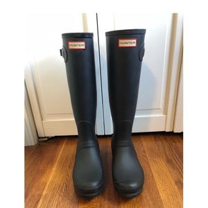 Hunter Rainboots, Tall, Matte, Size 9